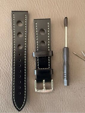 WatchCo Genuine Leather Watch Rally Strap Band 20mm